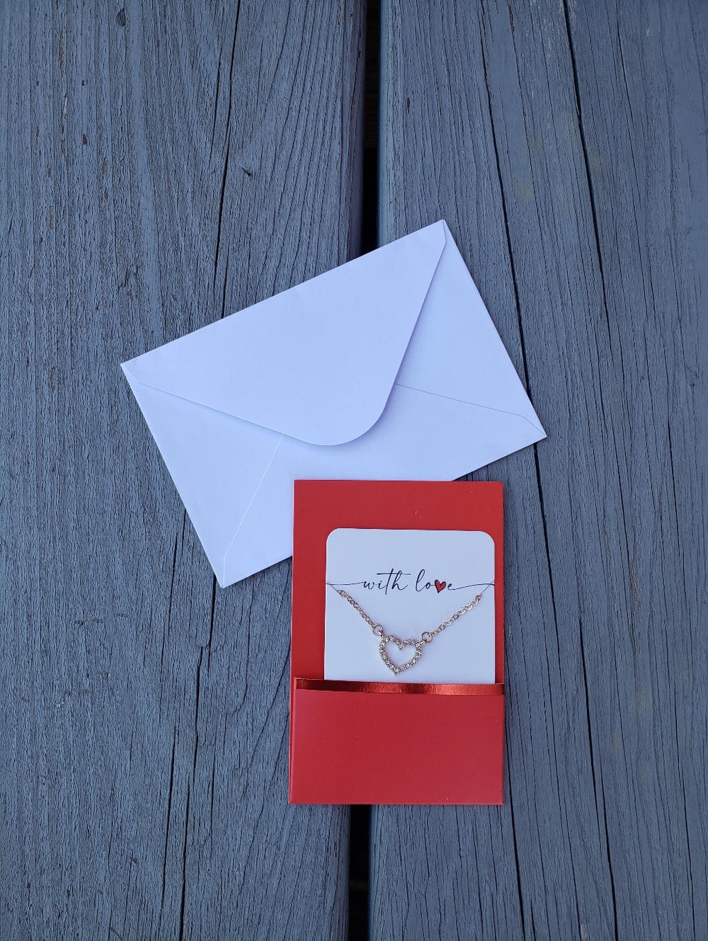 Heart Pendant Necklace  - Gold Tone